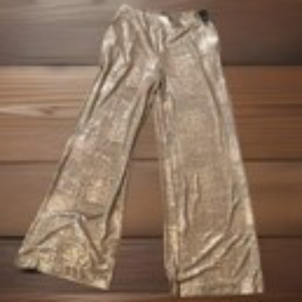 7th Avenue New York & Company Women's Metallic Palazzo Pants Size M